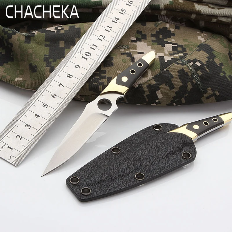 CHACHEKA 56HRC высокопрочный прямой нож с фиксированным лезвием, ножи для выживания на открытом воздухе, инструменты для самозащиты G10, ручка, открывалка для писем