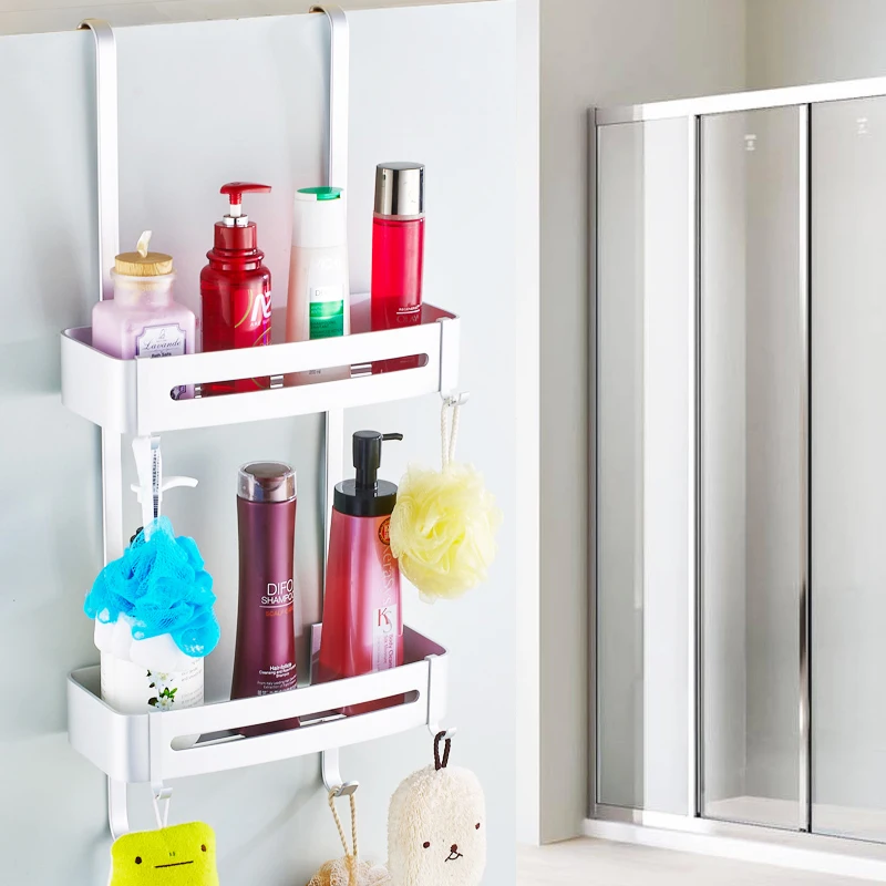 No Drilling Bathroom Shelves Shower Room Hanging Basket Shelf Space