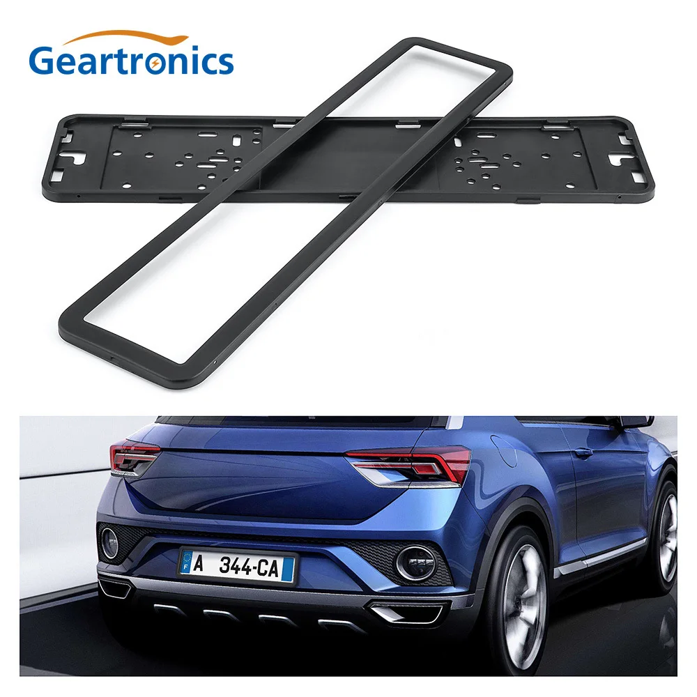 

1 set European UK EU German Russian License Plate Holder Frame stainless steel Black Number License Plate Bracket Frame Holder