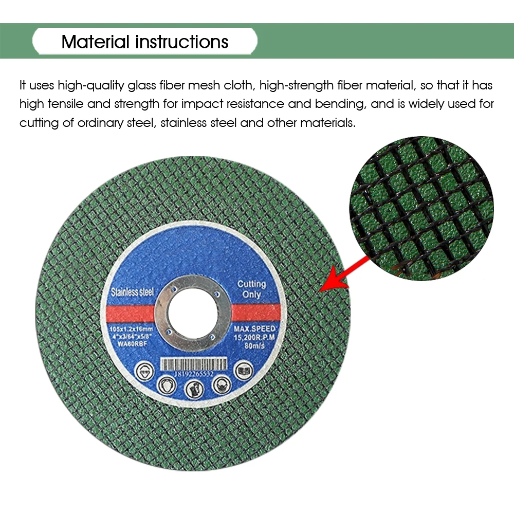 180 мм/7 дюймов режущий диск из смолы, отрезной угловой шлифовальный диск, режущий диск из армированного волокна для металла из нержавеющей стали J105L