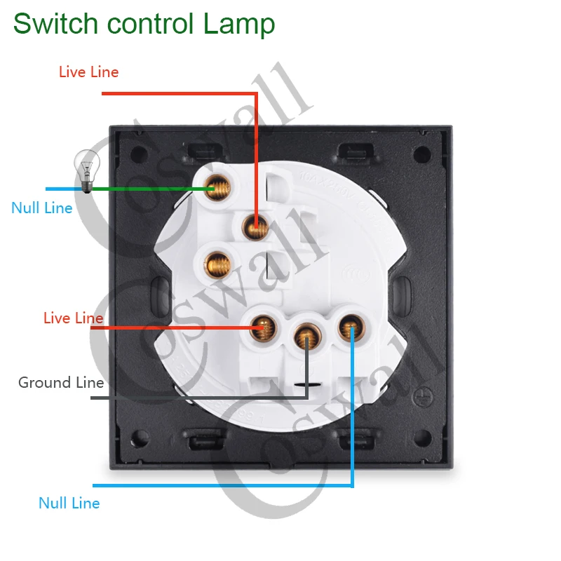 Coswall кристалл стеклянная панель настенная универсальная розетка+ 1 комплект 2 способа прохода через светильник переключатель светодиодный индикатор
