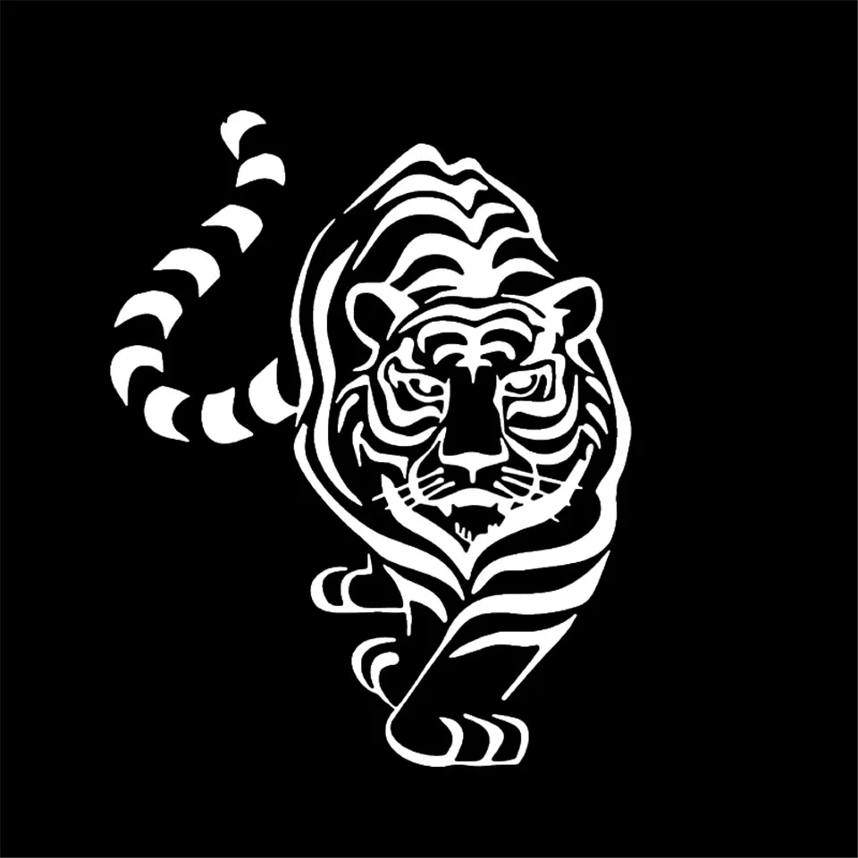 Beastmaster Tiger Reflective Stickers Tiger Head Lamp Eyebrow Car Tail Totem Modified Car Stickers BlackSilverlaser (1)
