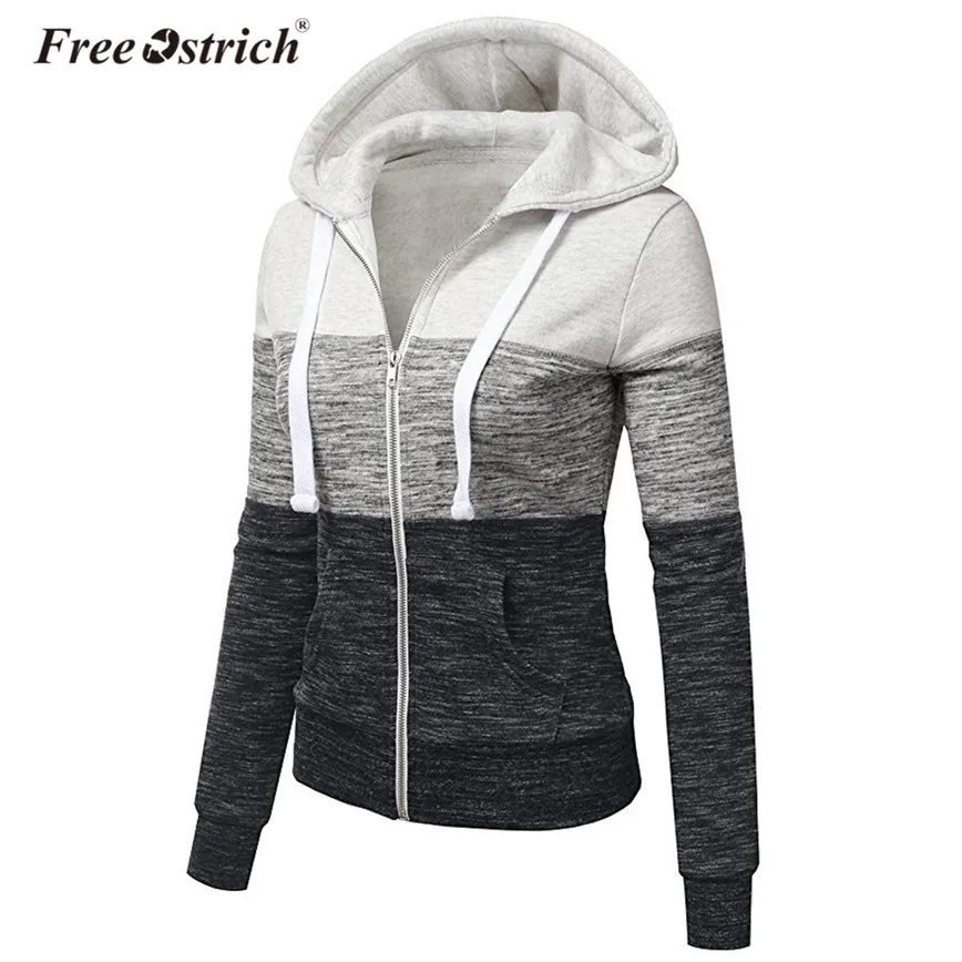 شحن النعامة الخريف سترة المرأة طويلة الأكمام خليط عارضة معطف مقنع ضئيلة جيوب زيبر معاطف الإناث N30