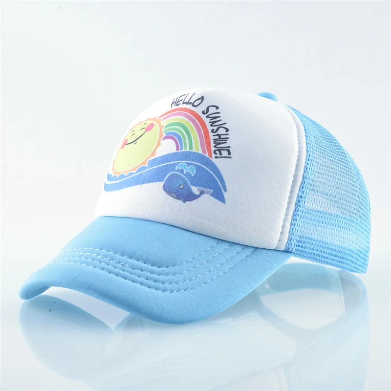 Kids Character Art Printed Baseball Cap Hat Adjustable Mesh Trucker Hats for Boys Girls