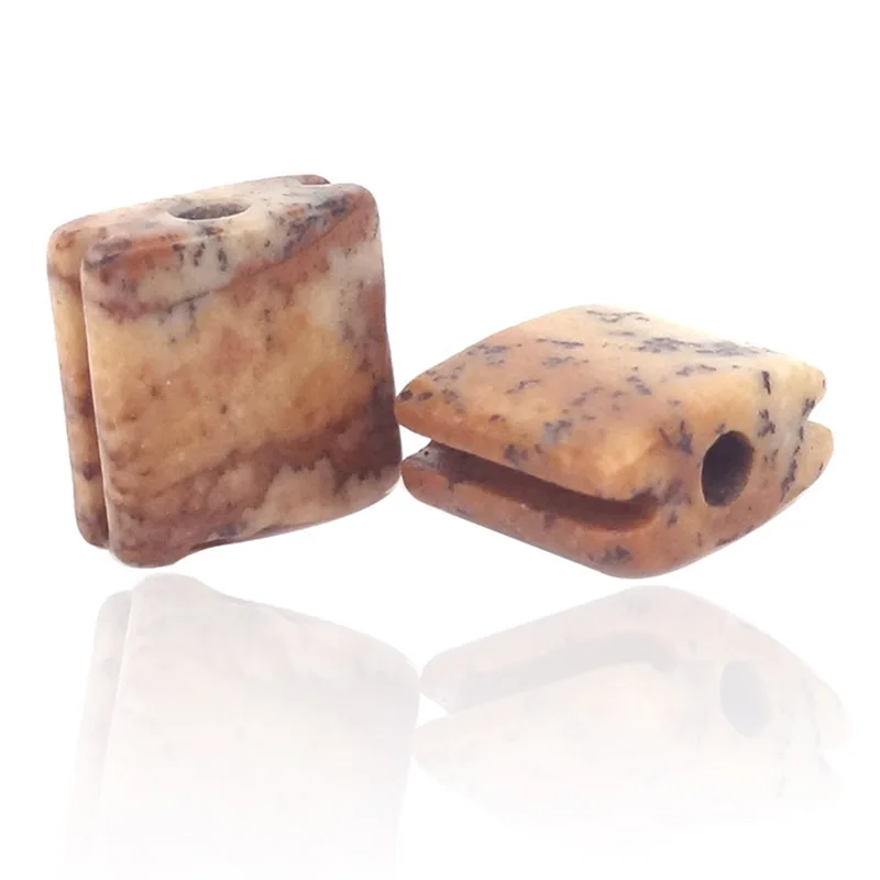 Очаровательные квадратные натуральные тона камень Кабошон бусина для мужской женский браслет DIY модные ювелирные изделия изготовление полудрагоценных камней аксессуары