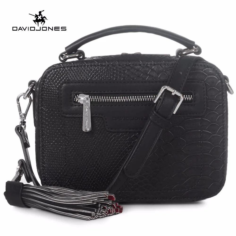 DAVIDJONES women shoulder bags faux leather female handbag