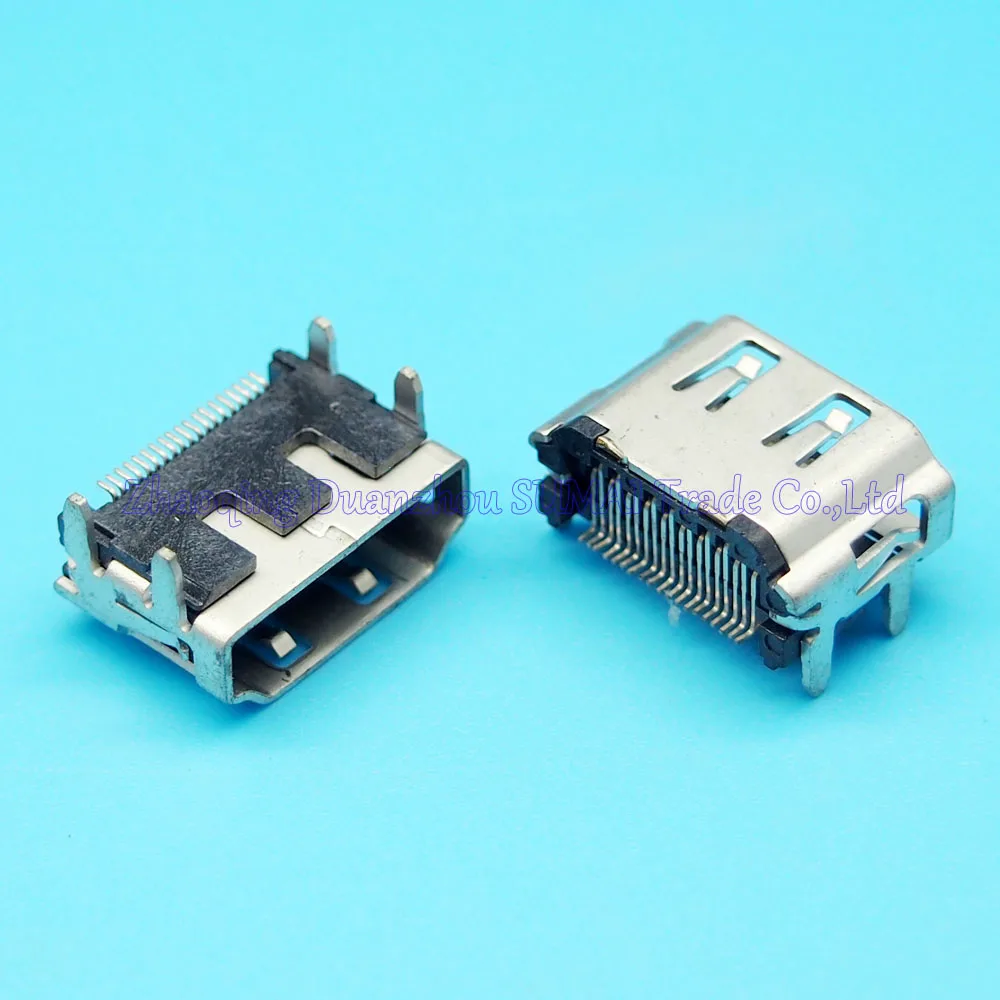 10 шт./лот 19Pin HDMI разъем HD короткий тип 180 градусов 4 фиксации стопы DIP|jack plug connector|jack in