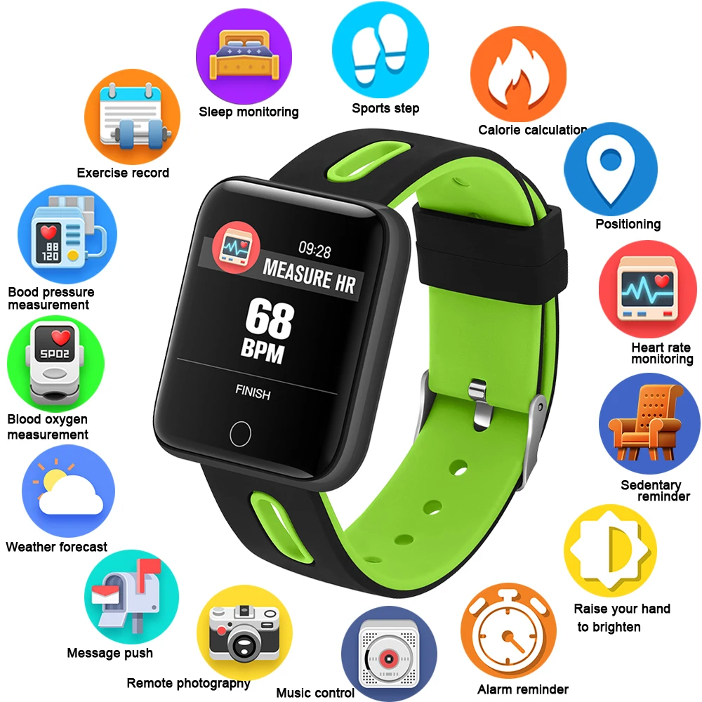 

2018 Smart Sport Watch Pedometer Heart Rate Monitor Blood Oxygen Fitness Tracker Smart Wristband Sport Watch Swim Waterproof