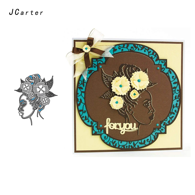 

JCarter Headdress Flower Women Metal Cutting Dies for Scrapbooking DIY Embossing Folder Card Photo Stencil Handmade Album Crafts