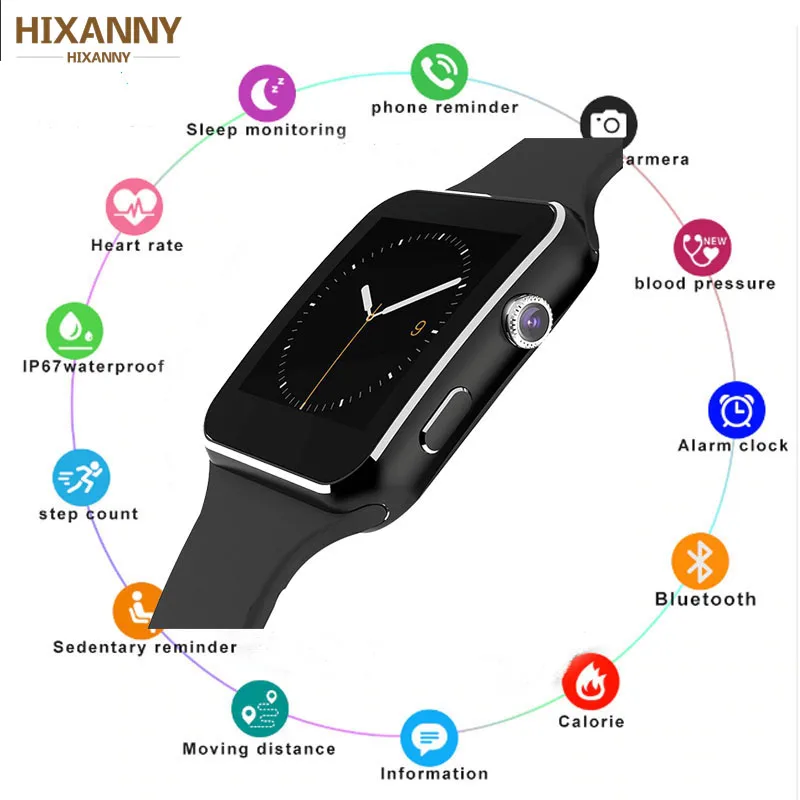 

New Arrival X6 Smart Watch with Camera Touch Screen Support SIM TF Card Bluetooth Smartwatch
