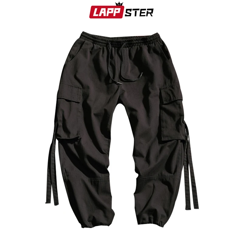 LAPPSTER мужская Японская уличная одежда Carog брюки хип хоп мешковатые ленты бегунов корейский стиль спортивные штаны черные спортивные штаны