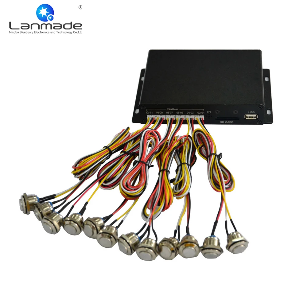 

12pcs push button OEM/ODM digital panel meter coffee shop smart box media player 12v flash video player
