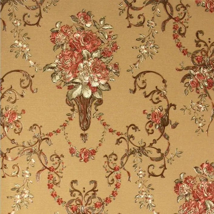 New luxury European 3D relief flower wallpaper Gold foil wallpaper roll Mural wall paper Living room bedroom TV wall wallpaper New luxury European 3D relief flower wallpaper Gold foil wallpaper roll Mural wall paper Living room bedroom TV wall wallpaper