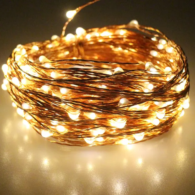 5 Modes 30m 300 Leds Outdoor Battery Powered Fairy Lights Warm White Copper Wire Led Starry Light String