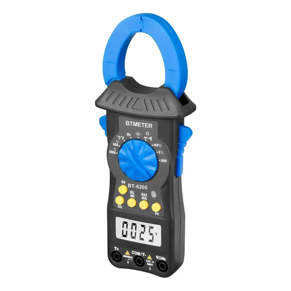 

BTMETER BT-6205 Handheld Digital Clamp Meter Multimeter AC/DC Volt Current Voltage Ohm Temperature Tester Resistance Ammeter