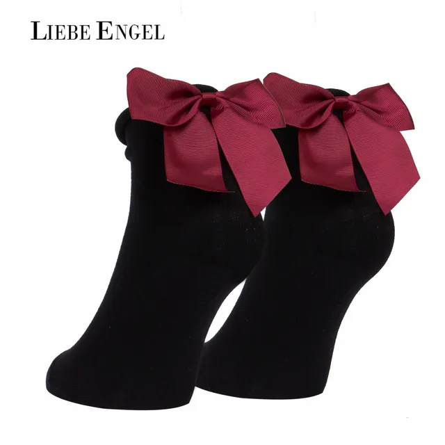 LIEBE ENGEL Women's Lovely Candy Color Bow Socks Cute Casual Contrast Color Short Socks for Lady Girls 19 Colors 2017