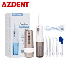 4 режима AZ-007 портативный складной Стоматологический Ирригатор с зубной нитью для струи полости рта USB Перезаряжаемый зуб для чистки носа 200 мл 5 струйных наконечников