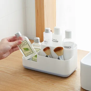 

1PCS Nordic Minimalist Style Home Plastic Desktop Storage Box Cosmetic Finishing Storage Box Creative Detachable Household Items