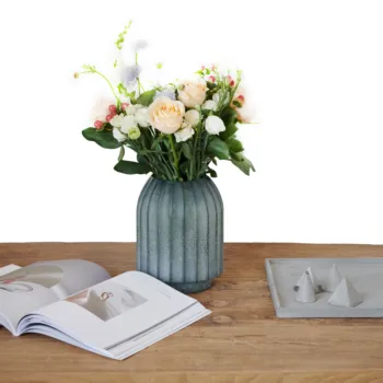

Nordic Luxury Wind Ins Simple Wind Grinded Glass Vase Arrangement Composite Flower Ware European Home Decoration