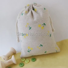 100 шт/партия джутовых/льняных подарочных мешков на шнурке для косметики/кольца/упаковки очков, размер быть настроен, различные цвета