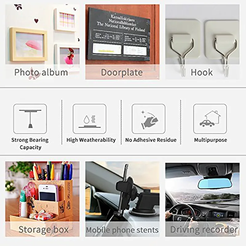 60pcs/set Double-Sided Adhesive Tape Thick Waterproof High Temperature Resistant Foam Sticker for Household Car