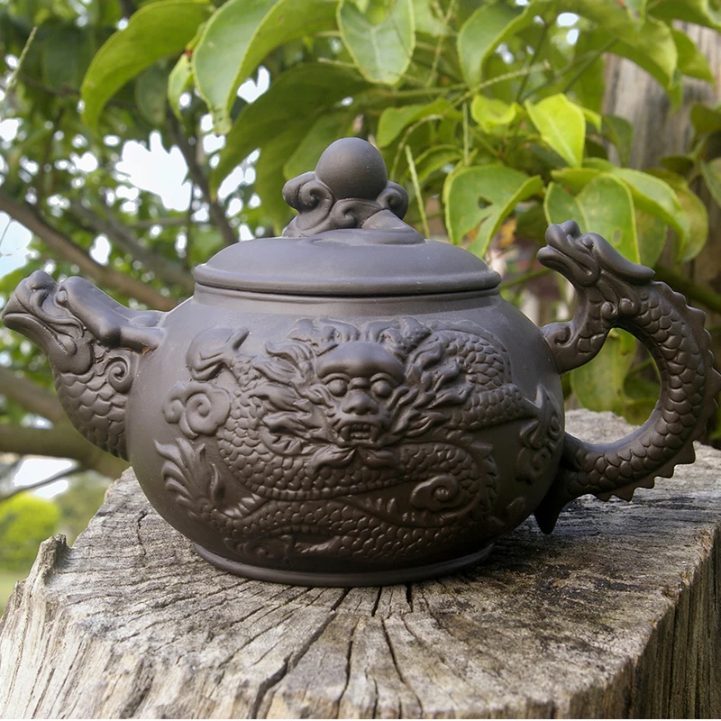 Настоящий чайник Исин, чайный горшок 360 мл, емкость дракона, Фиолетовый Глиняный чайный набор, чайник кунг-фу, китайский чайный сервиз