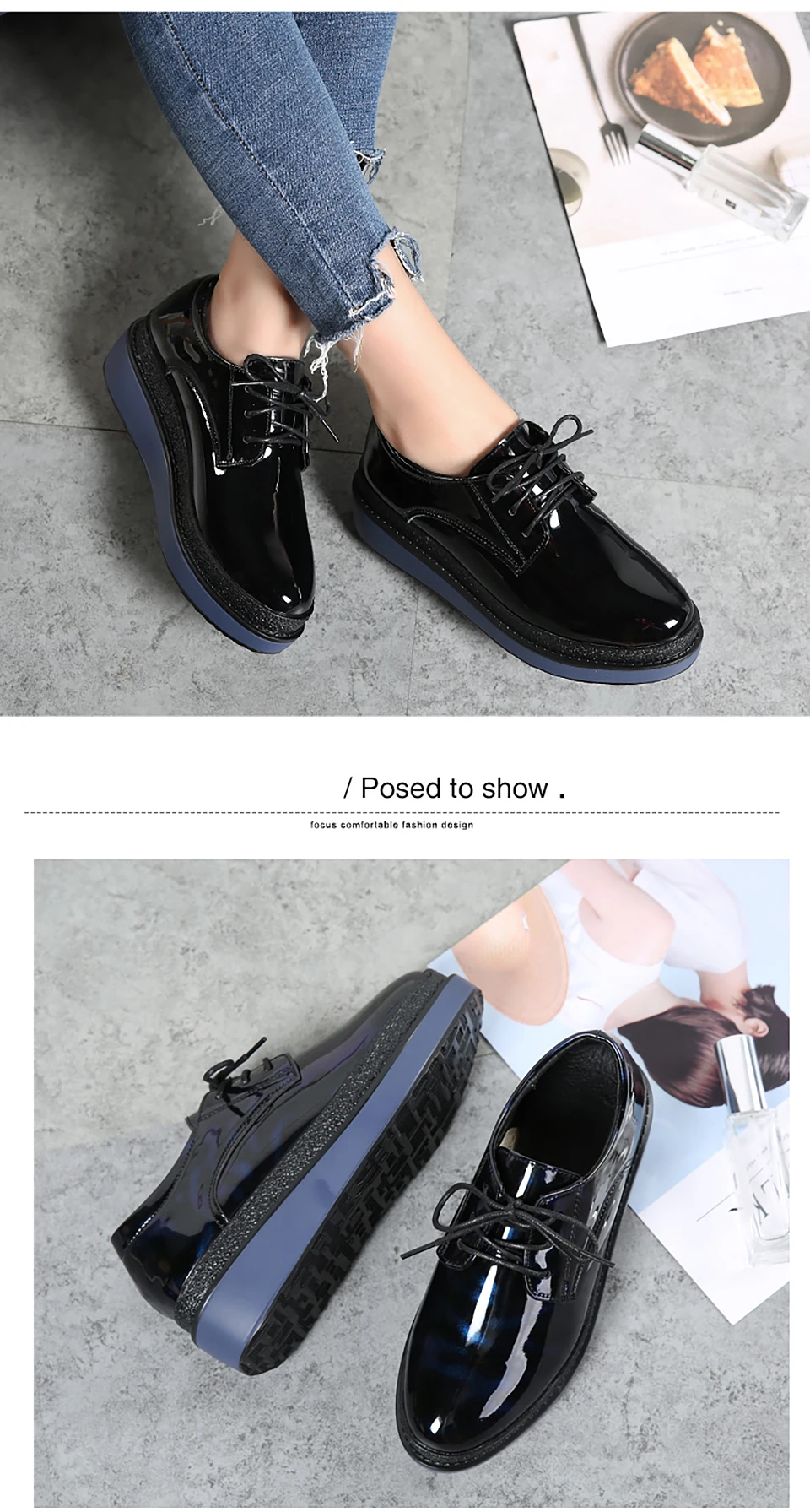 Женская обувь на платформе; zapatillas mujer; элегантные повседневные женские кожаные туфли-оксфорды в стиле ретро; сезон весна; коллекция года