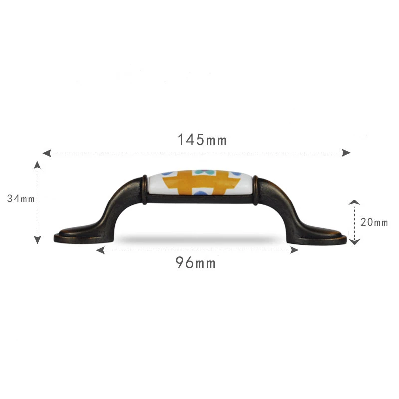 2 шт Керамические ручки для ящика, ручки для ящика, дверные ручки для шкафа, ручки для шкафа, высота 76 мм(с винтами