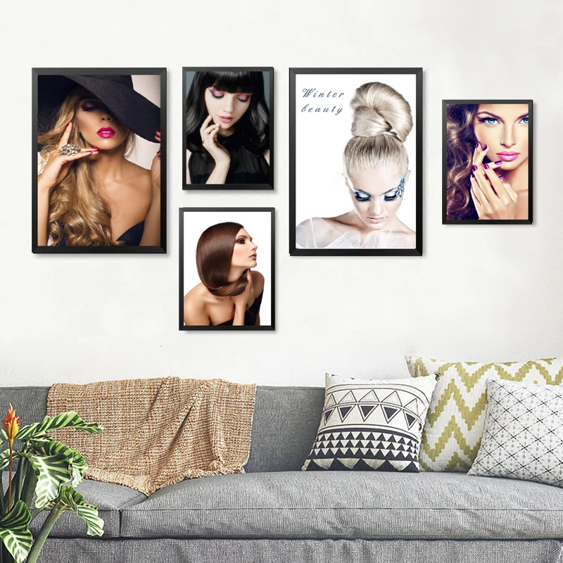 

beautiful girls blond hair picture canvas painting fashion glamorous woman makeup wall art picture print painting HD2136
