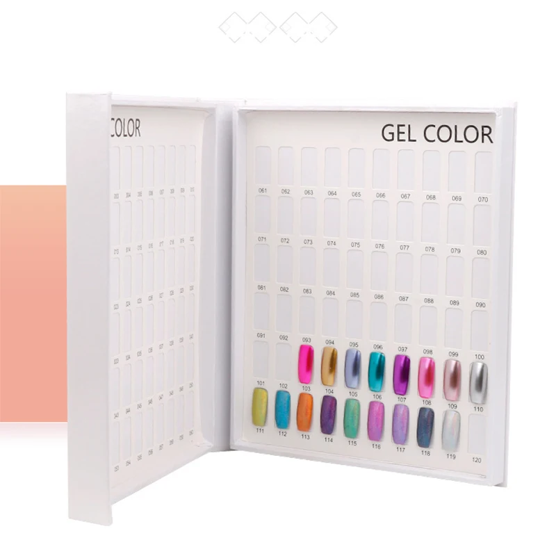

120 Tips Nail Gel Polish Color Display Book Chart Salon Acrylic Gel Nail Display Color Showing Shelf Box Card Chart