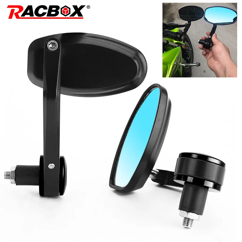 

1Pair Universal 7/8" Round Blue Bar End Rear Mirrors Moto Motorcycle Motorbike Scooters Rearview Mirror Side View Mirrors