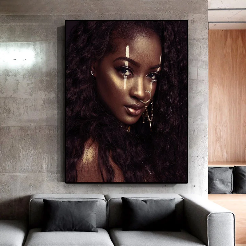 Черно-белая африканская художественная Обнаженная Картина на холсте «женщина» скандинавские плакаты и печать скандинавские настенные картины для гостиной