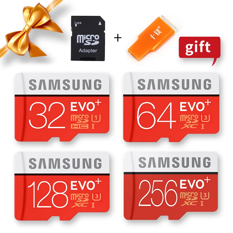 Карта Microsd SAMSUNG 256G 128 Гб 64 ГБ 32 16 8 100 МБ/с./с класс 10 U3 U1 SDXC EVO + Micro SD карта памяти TF флэш