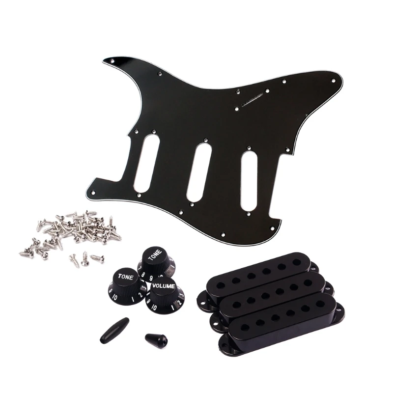 

Guitar Pickguard Accessories 8 Hole SSS Guitar Pickguard Strat Back Plate Pickup Cover Knobs Tips Accessories