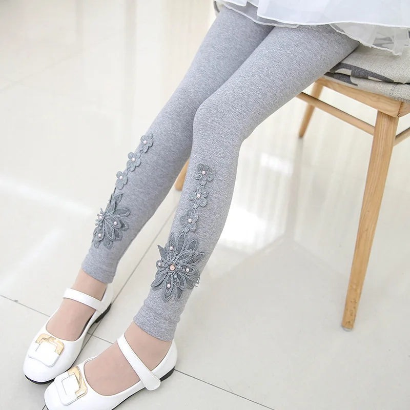 2016 girls legging shiny lace bow flower girl pants fashion baby girl