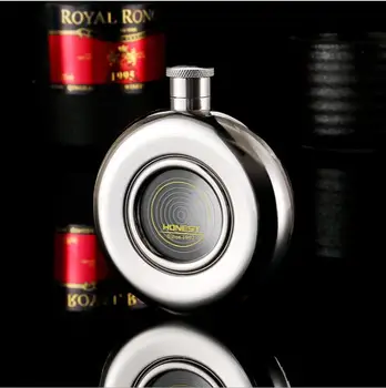 

5oz High Quality Portable Stainless Steel Hip Flask Whiskey Circular Bottle Mug Wisky With Box Portable Outdoor Best BJJ351