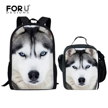 

FORUDESIGNS Husky Cute Printing School Backpacks for Boys Primary School Bag Orthopedic Schoolbag Mochila Escolar Satchel 2018