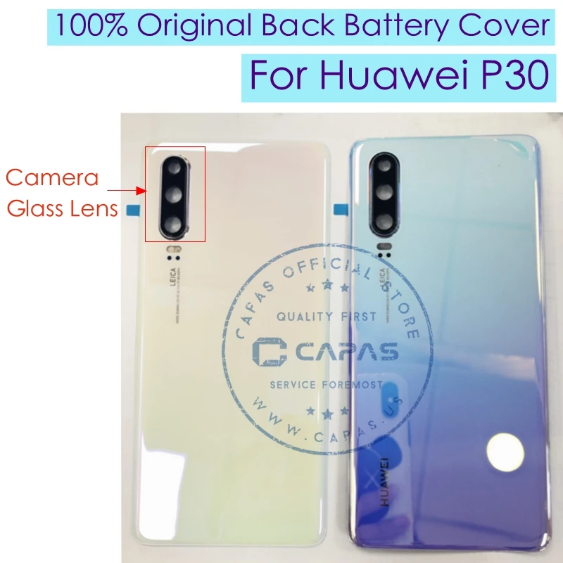 

Original Huawei P30 Back Battery Cover + Camera Glass Lens Huawei P30 Back Door Replacement Repair Spare Parts