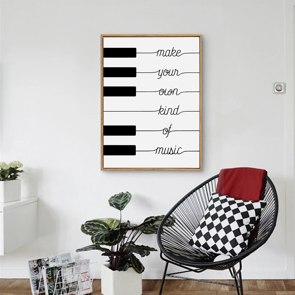 Make-your-own-kind-of-music-Black-White-Poster-Design-Nordic-canvas-Art-Print-Nursery-Pictures (5)