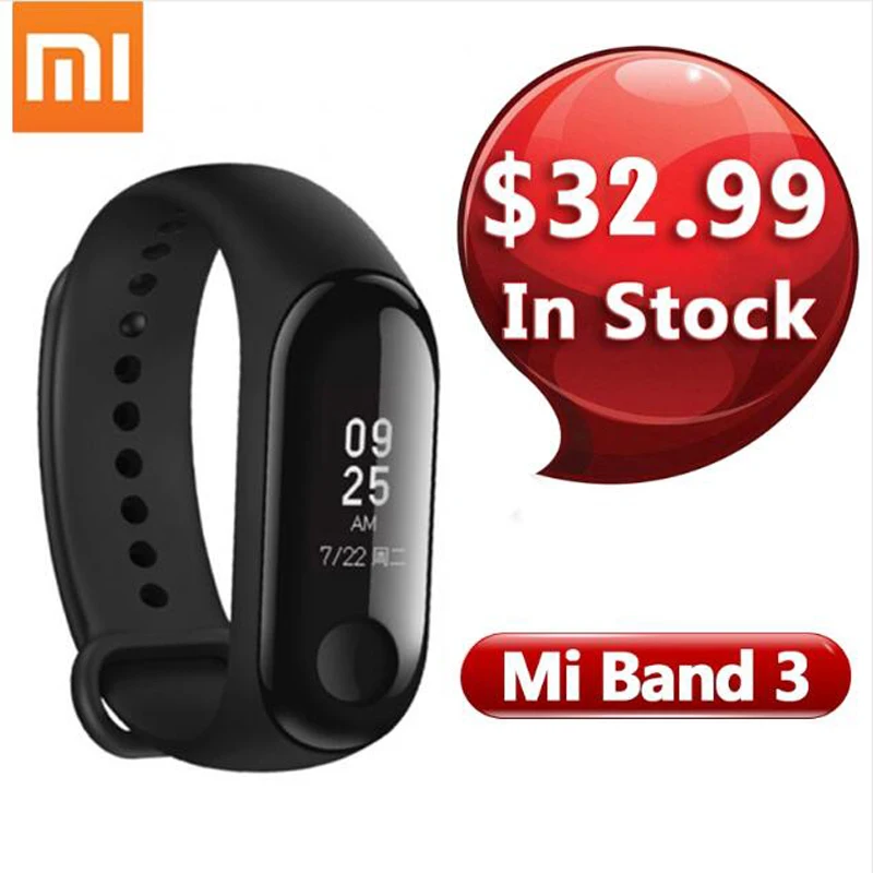 Xiaomi Mi Band 3 Смарт-Браслет фитнес-трекер Браслет 0,78 ''OLED дисплей тачпад Bluetooth 4,2 для Android IOS