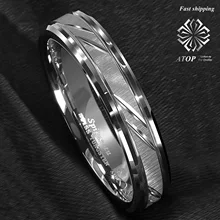 6 мм кольцо из карбида вольфрама Серебряный лист матовый Стиль Свадебные украшения на вершине