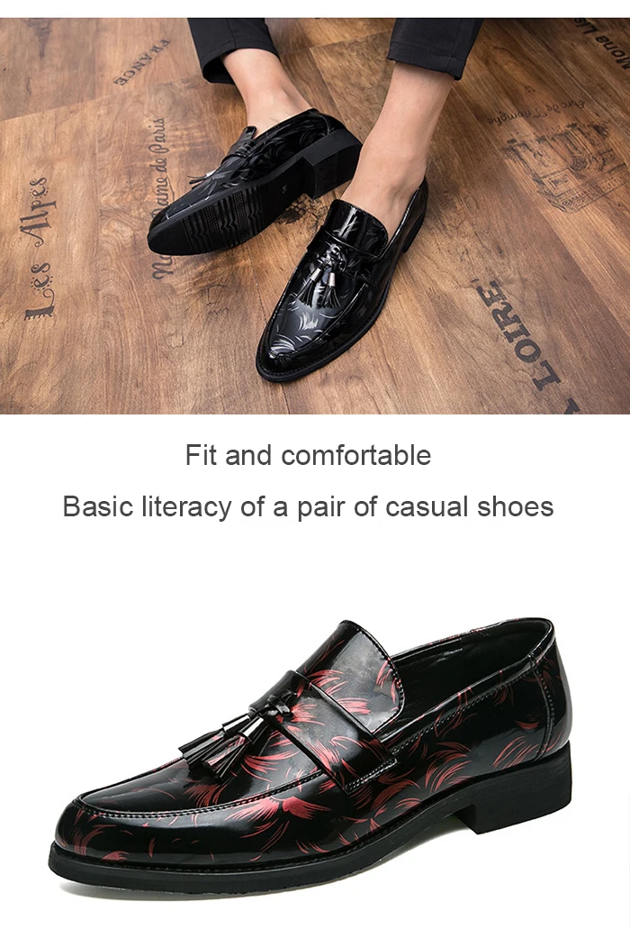 Details about   Mens Pointy Toe Oxfords Tassels Nightclub Low Top Faux Leather Business Shoes L 