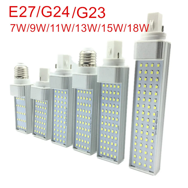 G23/E27/G24 светодиодный горизонтальная лампа 7 W 9 W 11 W 13 W 15 W 18 W светодиодный indoor Spotlight AC85-265V теплый белый/холодный белый Светодиодный лампы