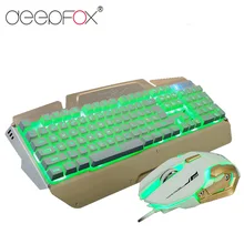 DeepFox проводной светодиодный мультимедийный Эргономичный Usb игровая клавиатура мышь комбинированная подсветка 2400 dpi оптическая геймерская мышь наборы