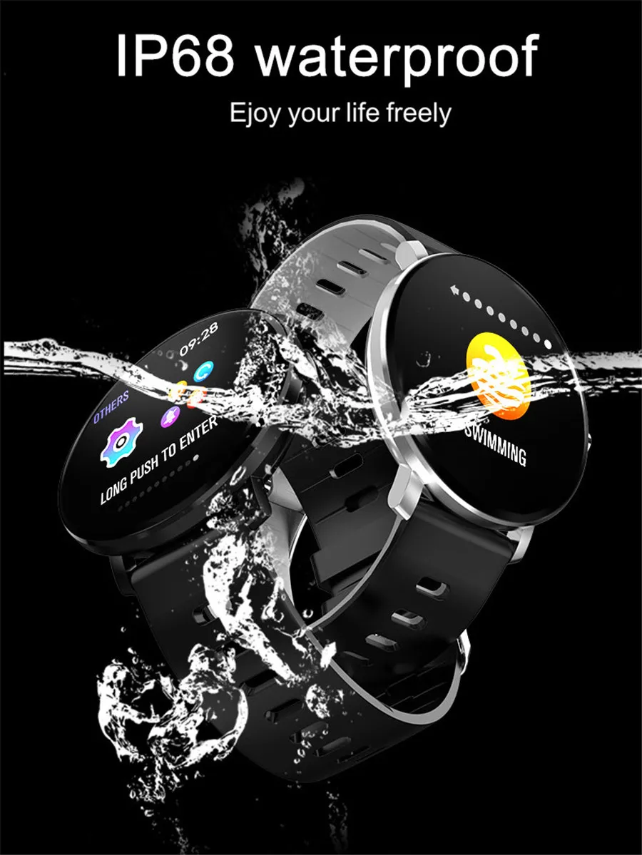 Полный сенсорный экран IP68 Смарт-часы K9 монитор сердечного ритма кровяное давление спортивный фитнес-трекер Смарт-часы подключение Android Iphone