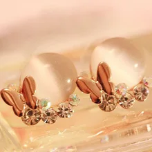 Free Shipping $10 (mix order) Wholesale Hot Temperament Bright Butterfly Earrings Opal Earrings E46 6g free shipping 10pcs em63a165ts 6g 32m tsop54