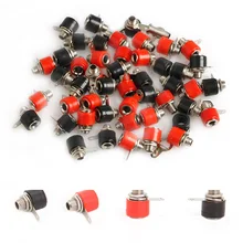 OOTDTY 50pc 4mm Banana Panel Socket Test Probe Binding Post Nut Plug Jack Connector Hot