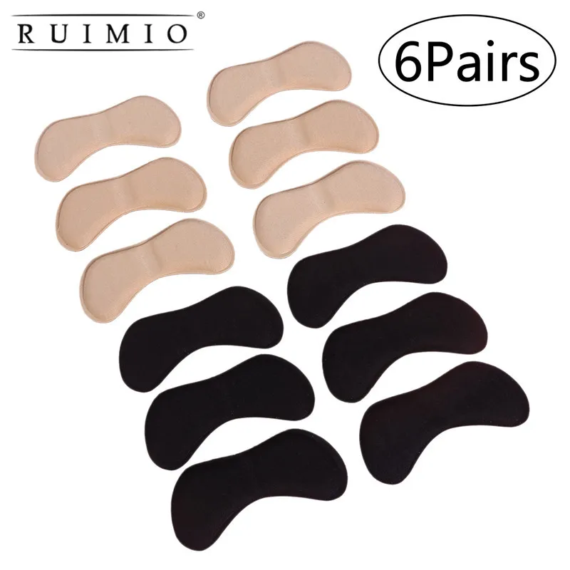 6 Pairs Self Adhesive Heel Pads Grips Liners Butterfly Shaped Sponge Back Heel Cushion for High