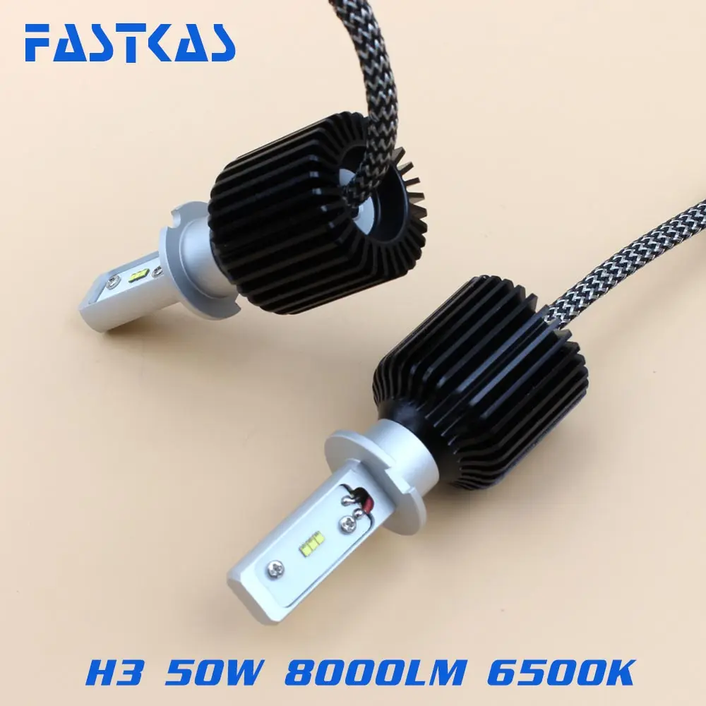 H3 LED Headlight 12v 24v 50w Use Philips CSP Chips LED Car Headlight