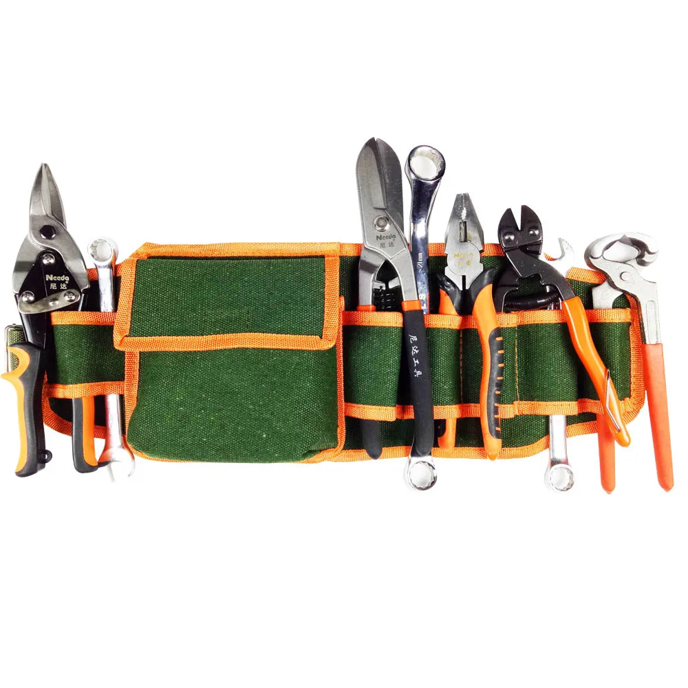Durable Canvas Tool Bag Belt Pouch Utility Kit Multi Pocket Organizer
